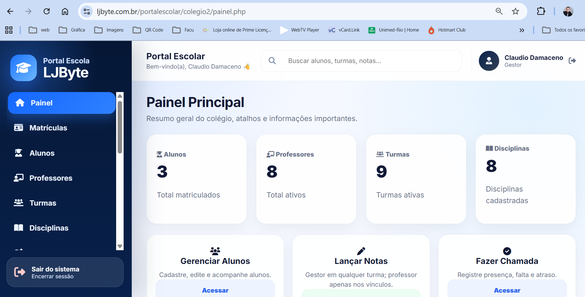 Painel principal